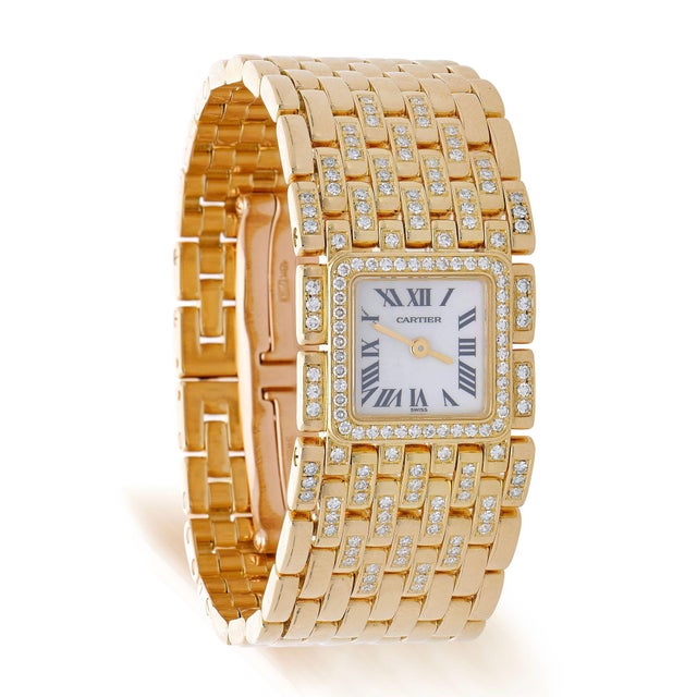 Cartier Cartier Panthère Ruban Wg3009ta Factory Diamond 18k Gold Full Set Watch For Sale - Image 4 of 18