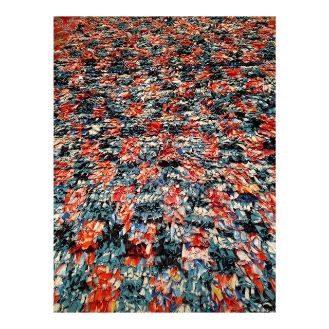 Vintage Moroccan Boucherouite Shag Runner, Handwoven Wool & Cotton, 3' X 9' For Sale
