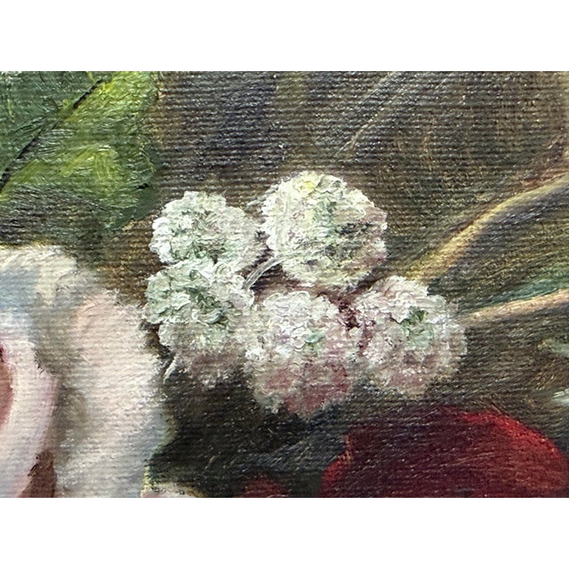 Marian Miller Original Floral Still Life Painting in the Style of Jean Baptiste Robie For Sale - Image 9 of 12