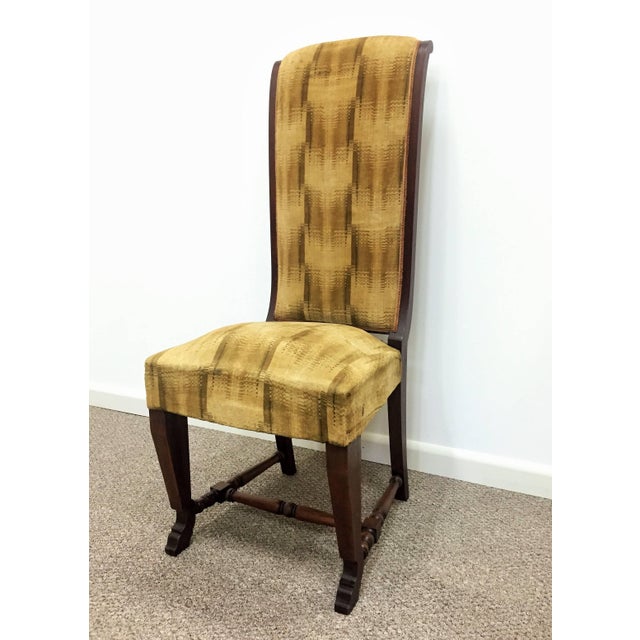 Mid 19th Century Six French Deco Dark Walnut Refinished Tall Back Dining Chairs For Sale - Image 5 of 11