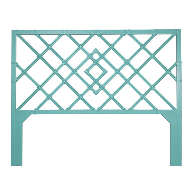 Coastal Darien Platform Bed King, Turquoise For Sale - Image 3 of 7