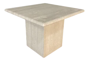 Mid-Century Modern Travertine Square Coffee Table ~ Side Table