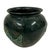 Vintage Decorative Pottery Fish Jar With Dark Green Glaze For Sale - Image 4 of 8