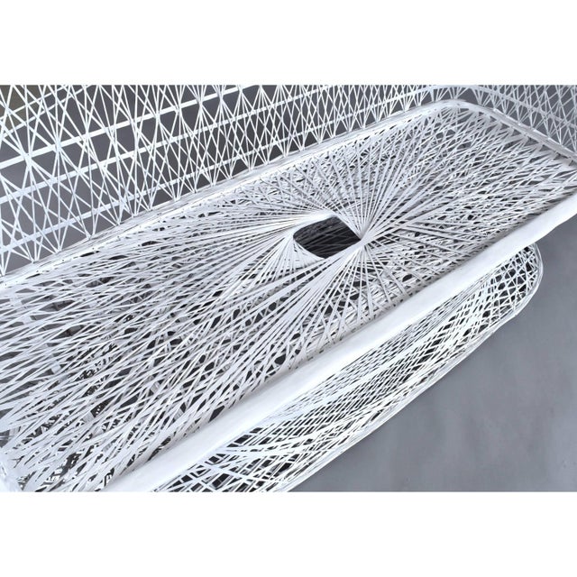 White Restored Russell Woodard Spun Fiberglass Vintage Outdoor Sofa For Sale - Image 8 of 14