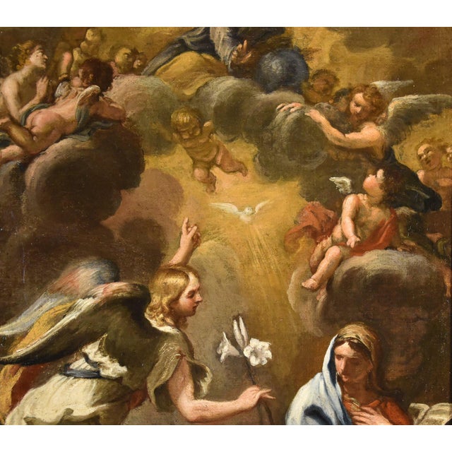 Ferri, Annunciation, 1600s, Oil on Canvas For Sale - Image 6 of 14