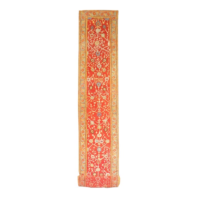 Extravagant 19th Century Oushak Wide Long Runner rug no. j5332 For Sale