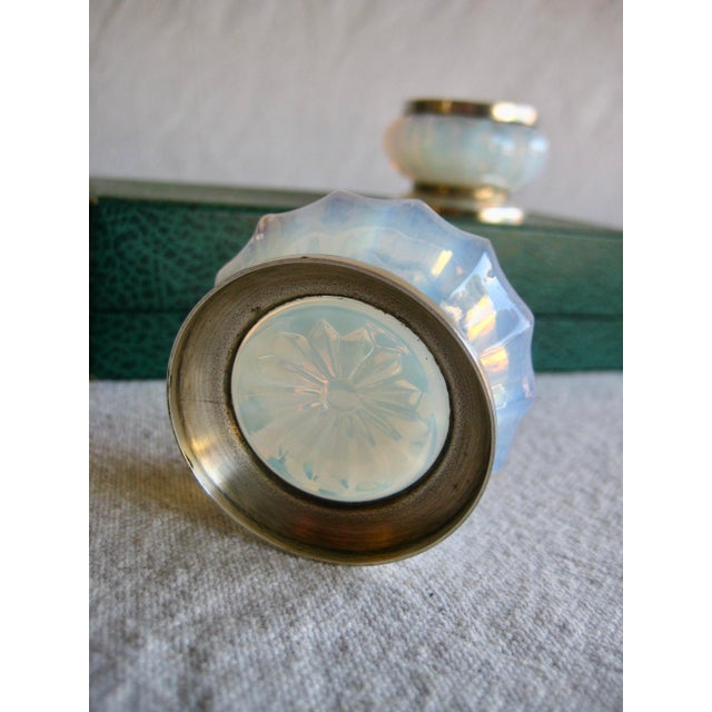 1930s French Art Deco Sabino Style Opulent Salt and Pepper Set in Original Box For Sale - Image 6 of 7