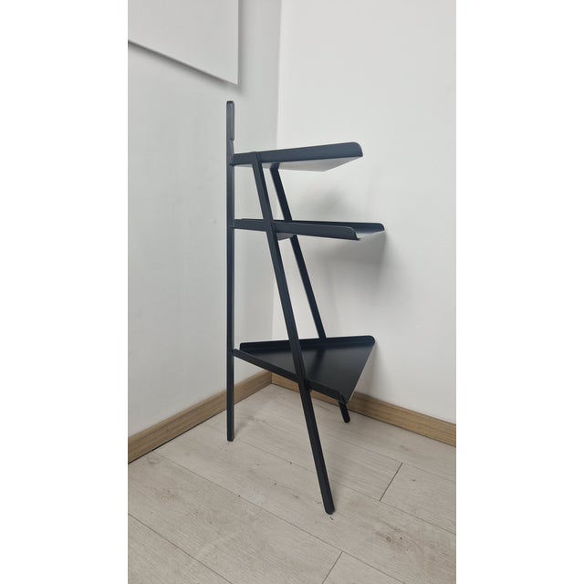 1980s Design Corner Unit, Trio Model, Black Lacquered Wood, by Achille Castiglioni for Interflex, in Very Good conditions....