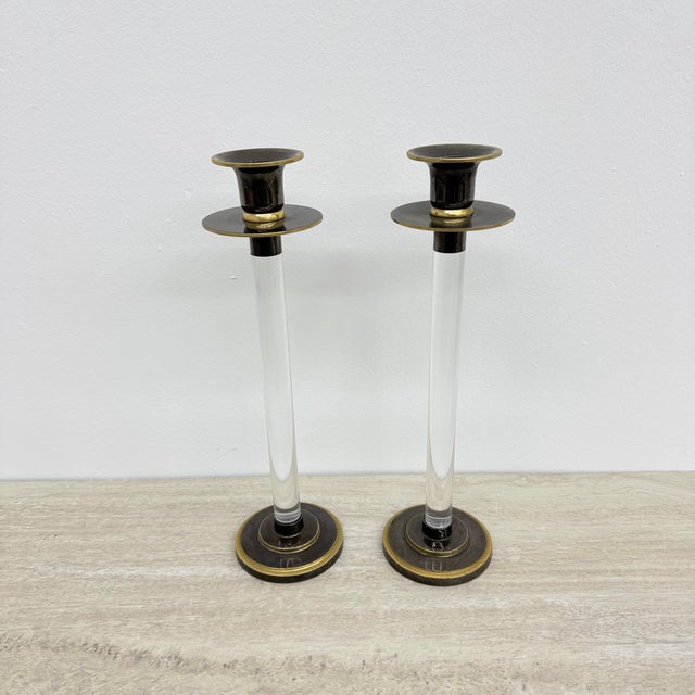 Acrylic Glass Candleholders from Caravell, 1970s, Set of 2 For Sale - Image 4 of 15