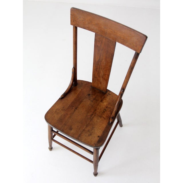 Wood Antique American Splat Back Wood Chair For Sale - Image 7 of 10