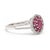 Stones: ruby oval, 1 stone 5 x 4 mm approximately .40 carat round, 10 stones 1.75 mm approximately .30 total carats...