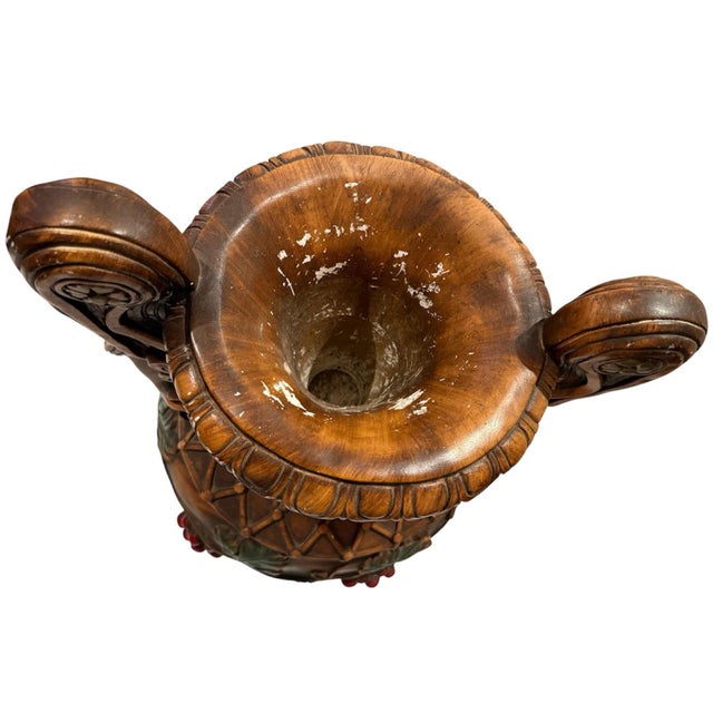 Sculpture Materials Mid 20th Century Large Neoclassical Swan-Handled Grape Urn / Pedestal Floor Vase, 28” For Sale - Image 7 of 8