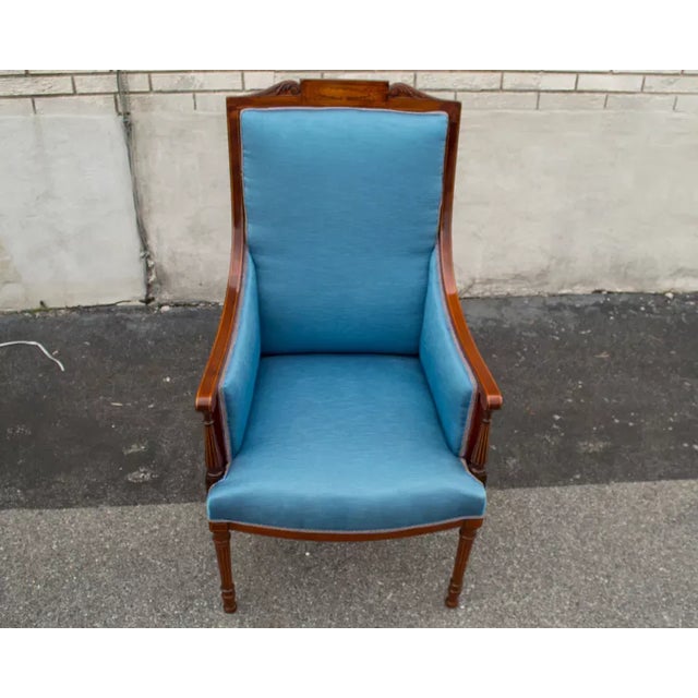 19th Century English Sheraton Living Room Chair with New Upholstery & Restored For Sale In Philadelphia - Image 6 of 8