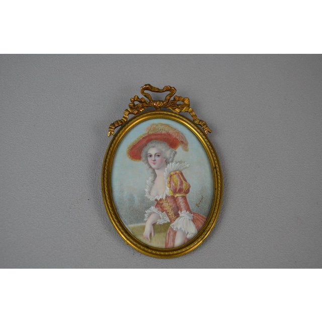 Darcet, Portrait Miniature of a Lady from the Rococo Period, 1800s, Painting, Framed For Sale - Image 5 of 11