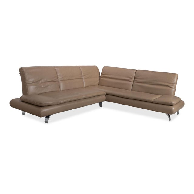 Light Brown Leather Rodrigo Corner Sofa with Manual Function from Contur For Sale - Image 4 of 15