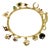 Victorian Gold Charm Bangle Bracelet With Gemstone Stickpin Charms – 19th Century For Sale