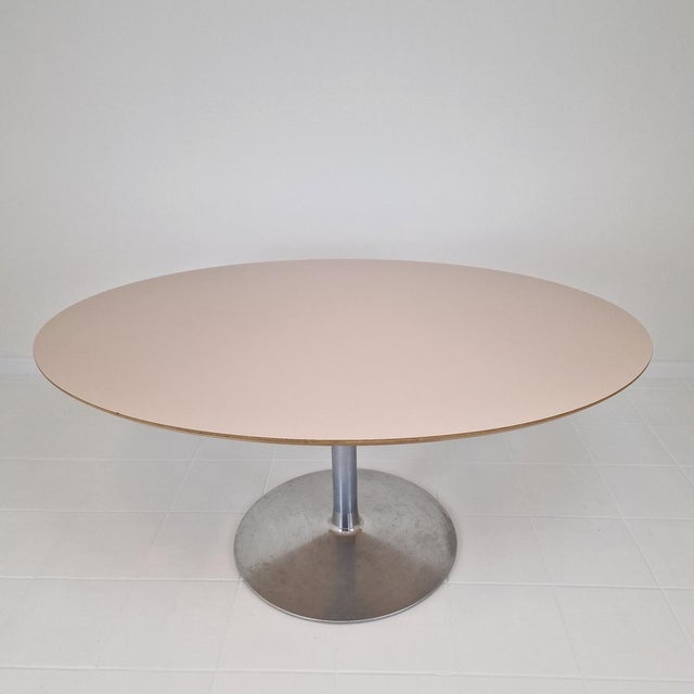 Big and very nice oval dining table. Designed by the famous Pierre Paulin in the 60's for Artifort. This particular table...
