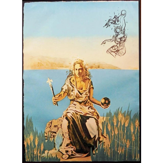 Paper 1980s Salvador Dali"Coronation of Gala" Hand Signed Original Lithograph, Framed For Sale - Image 7 of 7