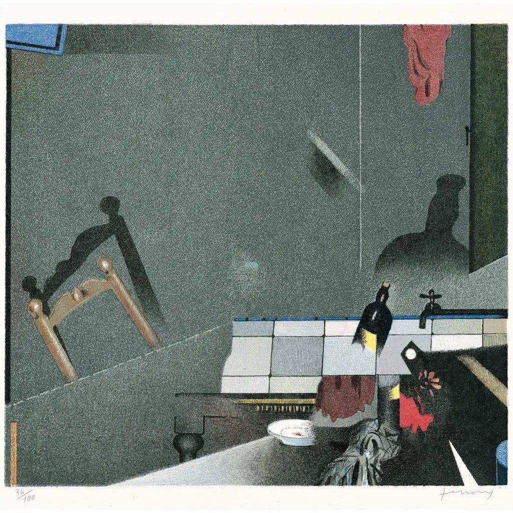 Gianfranco Ferroni, In the Kitchen, 1973, Lithograph | Chairish