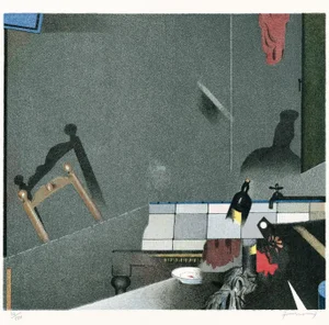 Gianfranco Ferroni, In the Kitchen, 1973, Lithograph