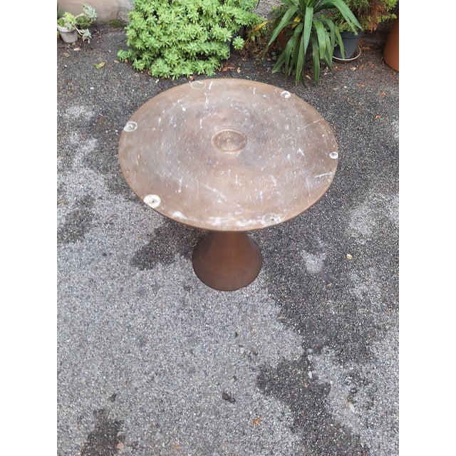 Vintage Model 302 Table with Bronze Leg and Wooden Top by Angelo Mangiarotti for Bernini, 1960s For Sale - Image 14 of 17