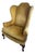 Vintage Drexel Mustard Gold Velvet Wingback Chair For Sale