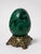 Neoclassical Large & Heavy Sculpted Malachite Egg Specimen Sculpture on Ornate Brass Stand For Sale - Image 3 of 10