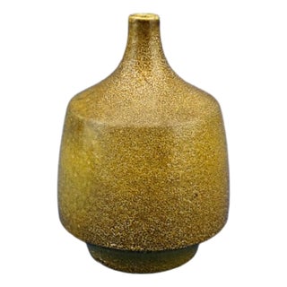 Futurist Majolicated Ceramic Flask Vase by Dante Baldelli, Italy, 1920s For Sale