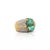 Modern 4.9 Carat Oval Colombian Emerald & Diamond 18k Gold Dome Ring, Size 7 For Sale - Image 3 of 9