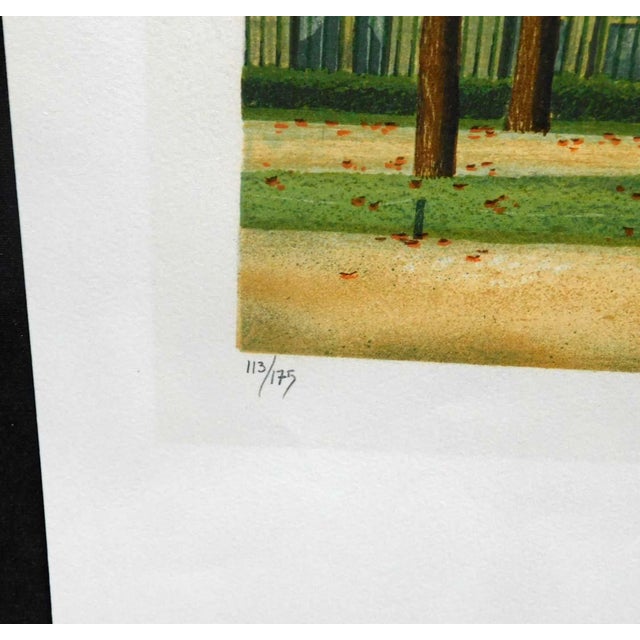 1990s Andre Renoux "Le Square Viviani" Lithograph Unframed Make Offer! For Sale - Image 5 of 6