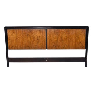John Stuart and Mount Airy Modern King Size Bed Headboard Walnut and Dark Wood For Sale