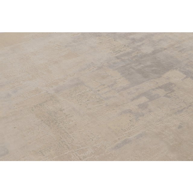 Rug & Kilim Rug & Kilim’s Modern Abstract Rug, Muted Patterns in Ivory White and Silver-Gray For Sale - Image 4 of 8