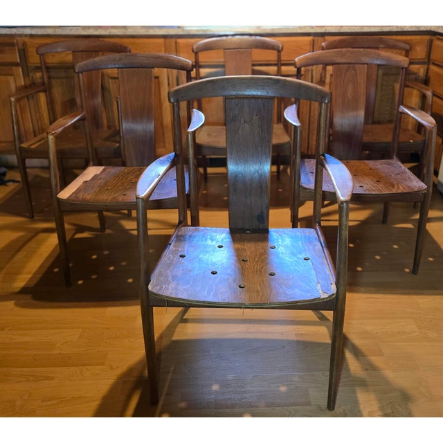 Mid-Century Modern Set of Six Teak Original Mid-Century 1960s Folke Ohlsson by Dux Circa 1960's For Sale - Image 3 of 7