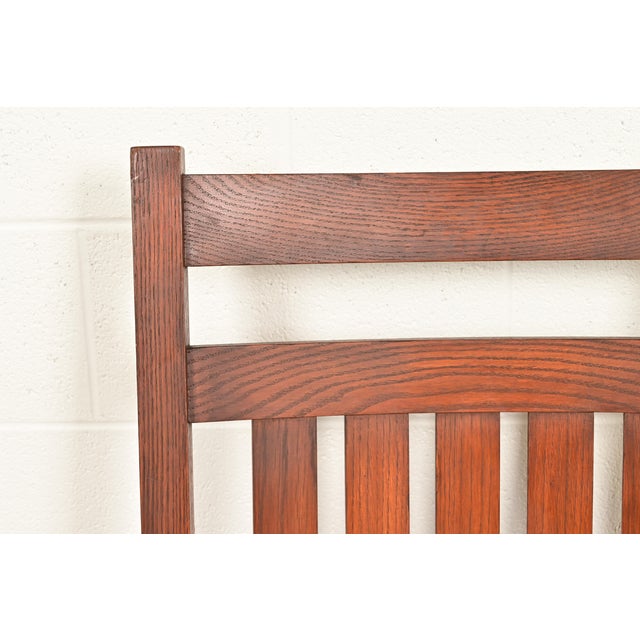 Stickley Brothers Style Antique Mission Oak Arts & Crafts Rocking Chair, Circa 1900 For Sale In South Bend - Image 6 of 13