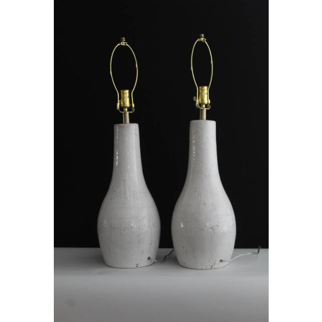 Mid 20th Century Ceramic Lamps - a Pair For Sale In Miami - Image 6 of 12