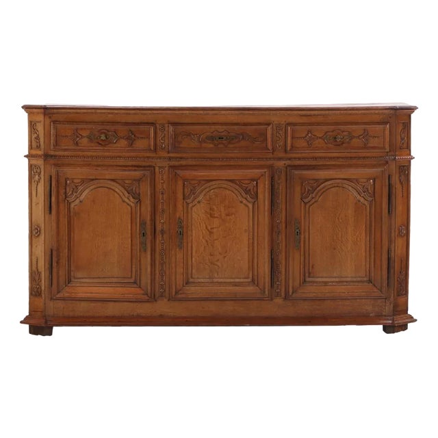 A Substantial French or Belgian Carved Oak Sideboard or Buffet, 18th C. For Sale