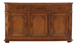A Substantial French or Belgian Carved Oak Sideboard or Buffet, 18th C.