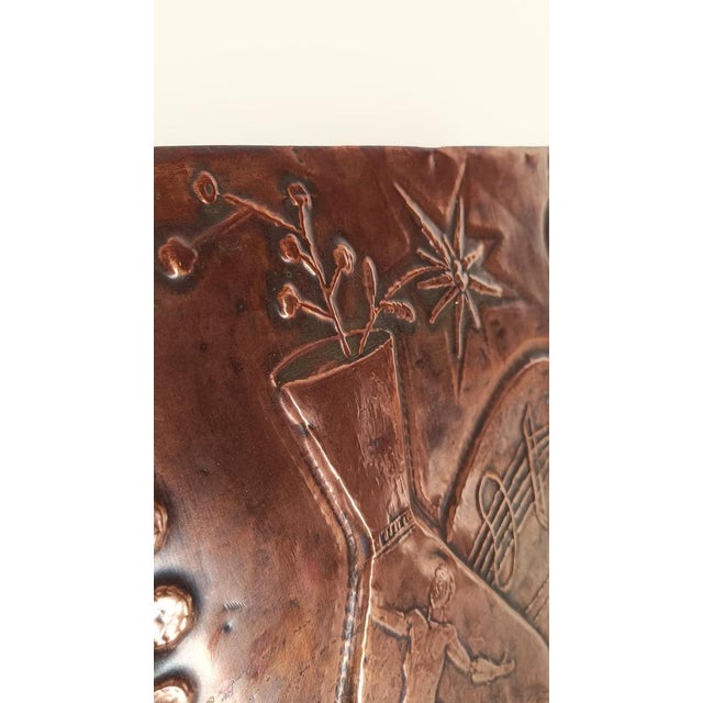 Mid-Century Italian Cubist Copper Sculpture Panel, 1950s For Sale - Image 9 of 18