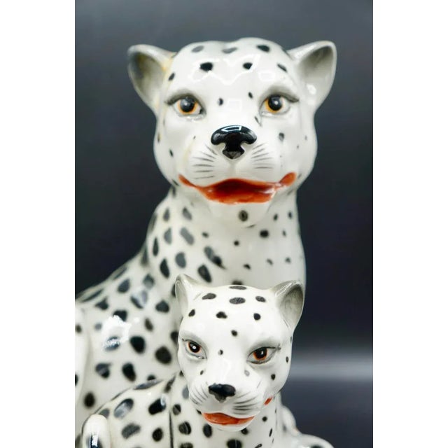 Italian Hand-Painted Snow Leopards For Sale - Image 10 of 11