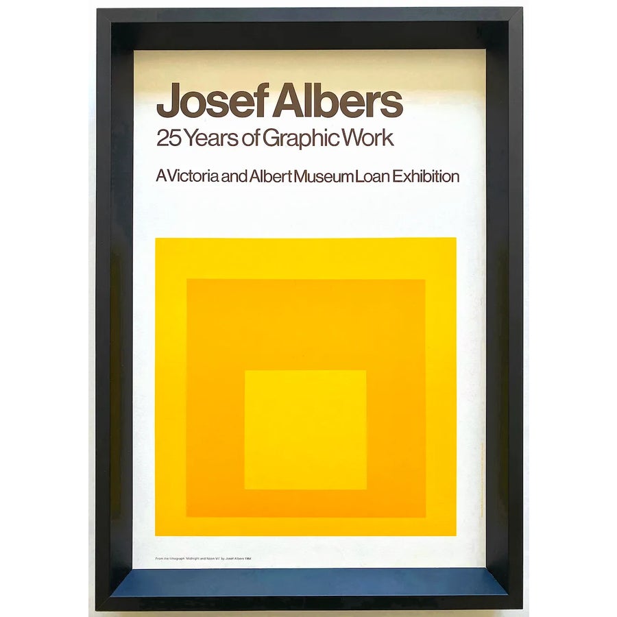 Josef Albers Vintage 1968 Mid Century Modernist Framed Exhibition