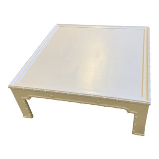Late 20th Century Faux Bamboo Coffee Table For Sale