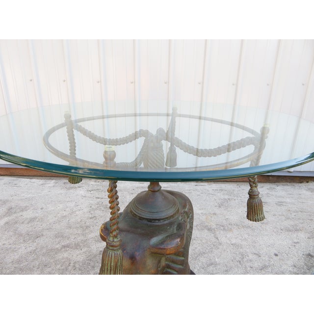 Maitland Smith Bronze Elephant Glass Side Table For Sale - Image 13 of 18