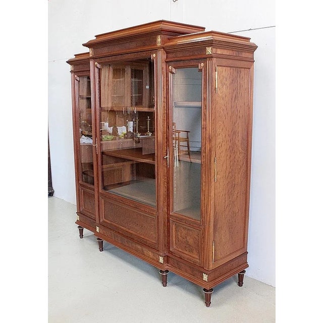 Antique Louis XVI Style Mahogany Bookcase, 1800s For Sale - Image 3 of 18