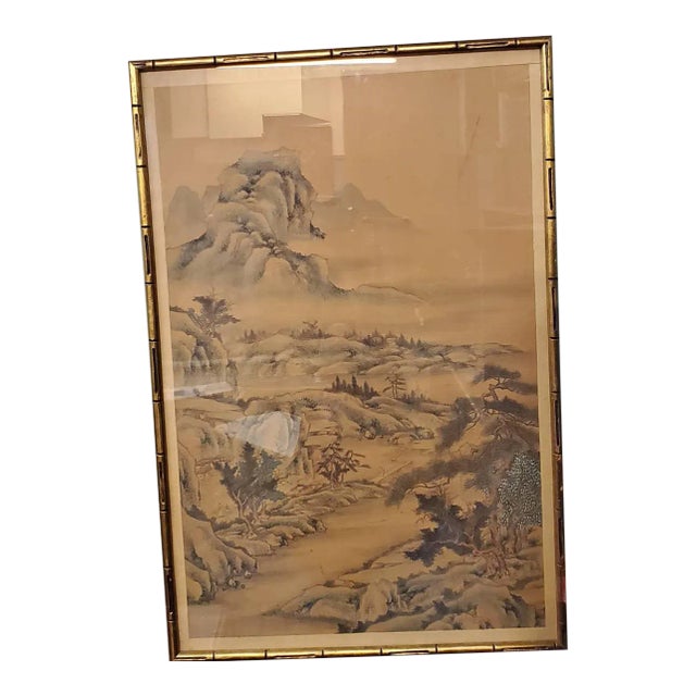 Antique Japanese Scroll, Framed For Sale