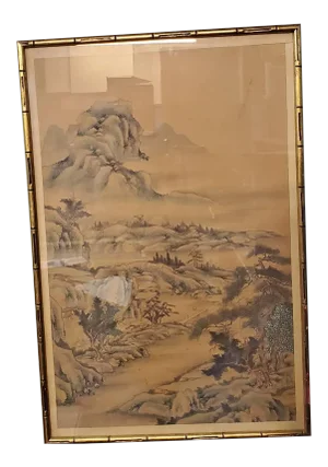 Antique Japanese Scroll, Framed
