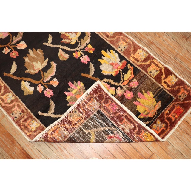 Mid 20th Century Floral Turkish Anatolian Runner, 3'2'' X 7'6'' For Sale - Image 5 of 5