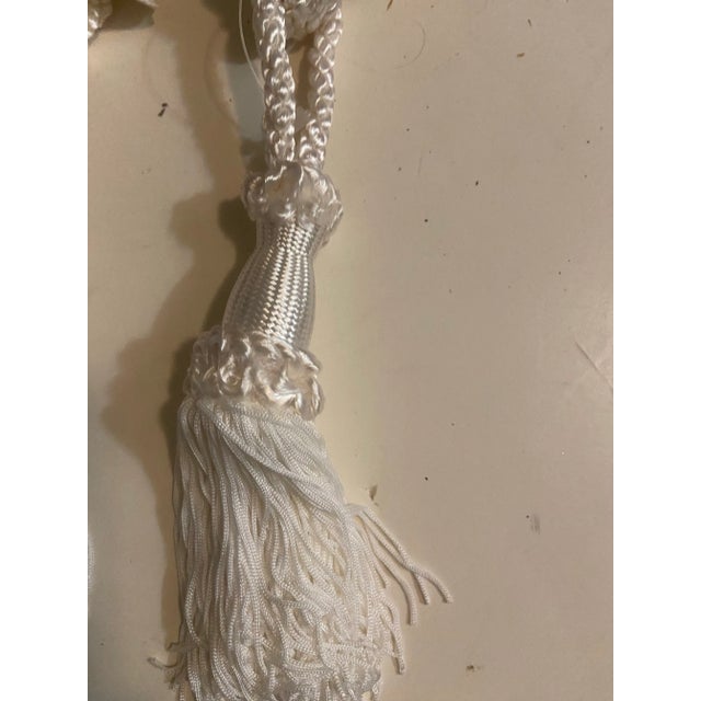 Vintage Cream Drapery Tiebacks and Tassels - Set of two Says 24” but really more like 20” Just tassel 5.5” h