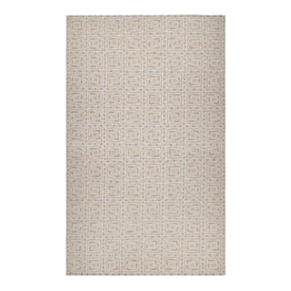 Rug & Kilim’s Scandinavian Rug With White and Beige-Brown Geometric Patterns For Sale