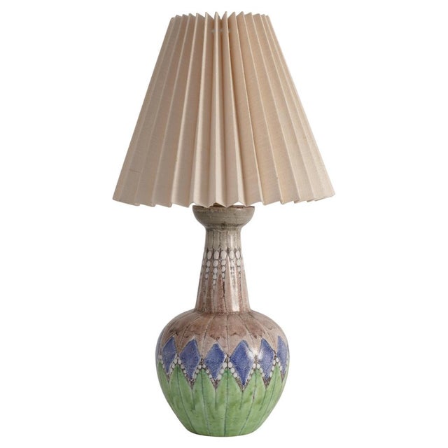 Ceramic Scandinavian Modern Earthenware Table Lamp from Tilgmans, Sweden 1955 For Sale - Image 7 of 7
