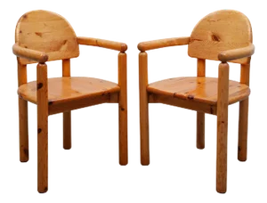Set of Pine Armchairs attributed to Rainer Daumiller for Hirtshals, 1970s